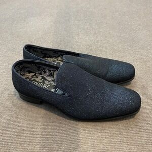 Couture 1901 Shoes Mens Size 10‎ M Blue Glitter Slip On Dress Party Oxfords
